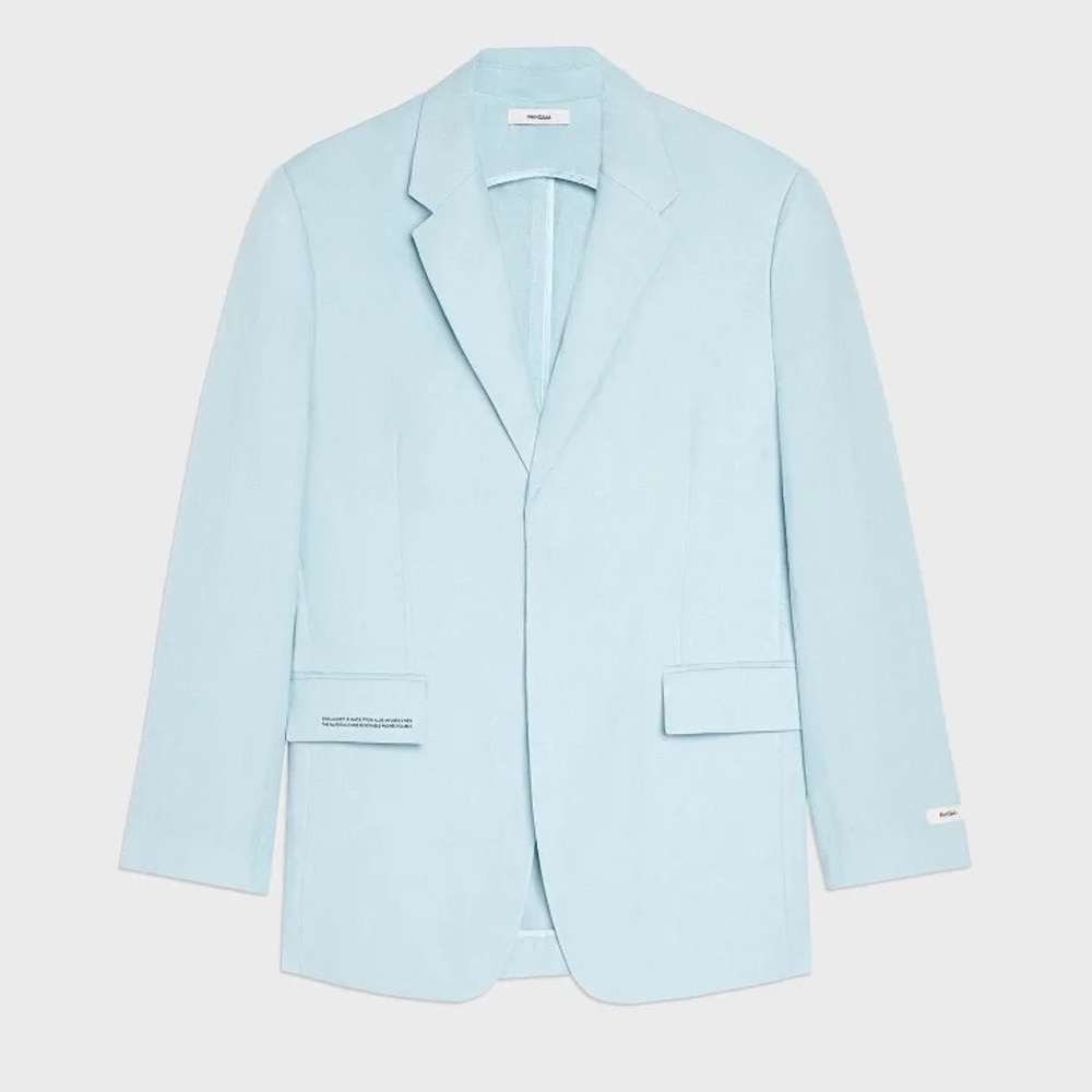 Pangaia Aloe Linen Tailored Blazer — baby blue Small